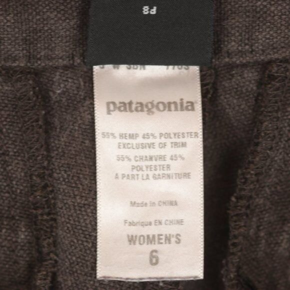 Patagonia Women's Size 6 Brown Hemp Blend Flat Front Straight Leg Casual Pants - Picture 10 of 11